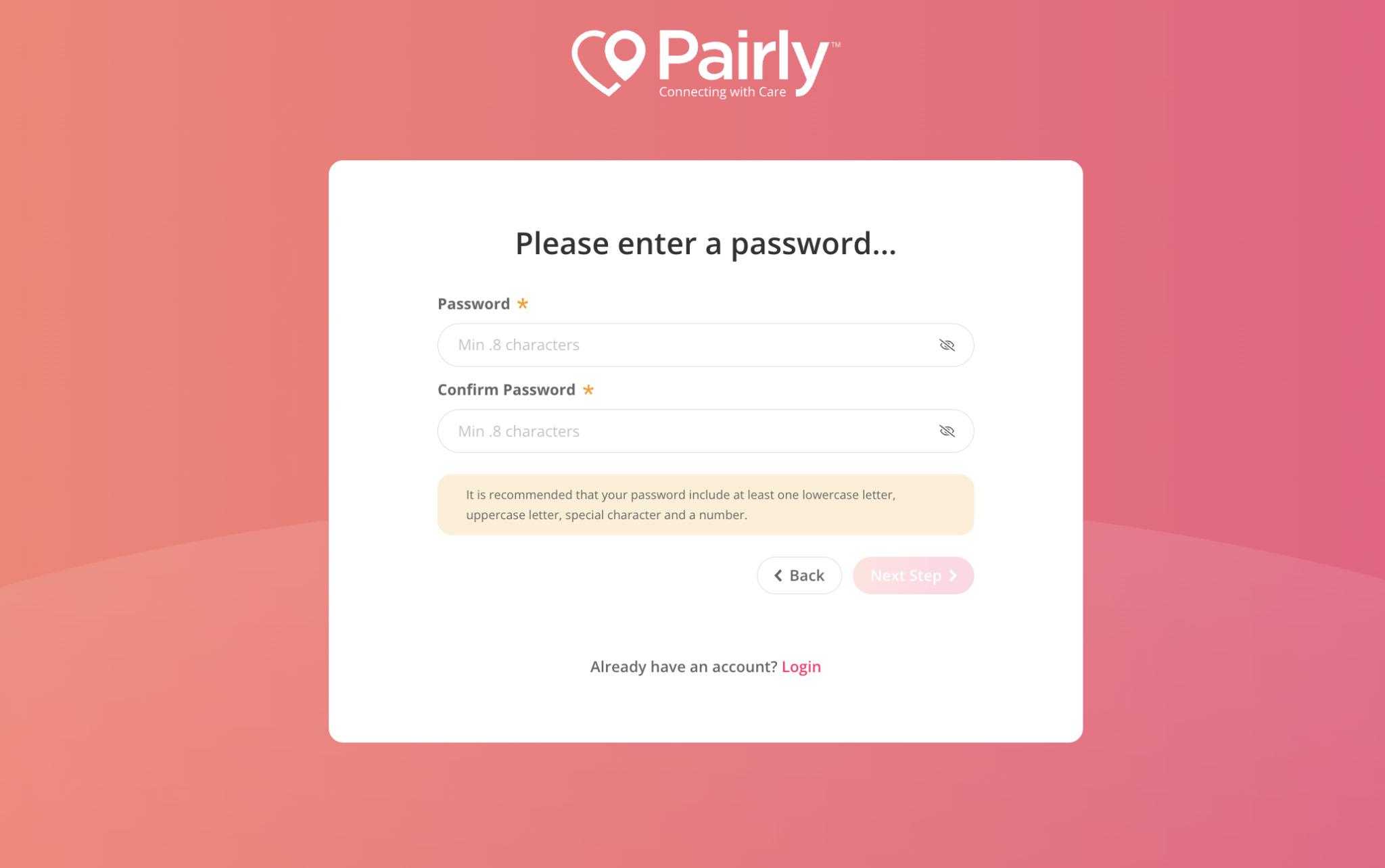 Enter a password screenshot